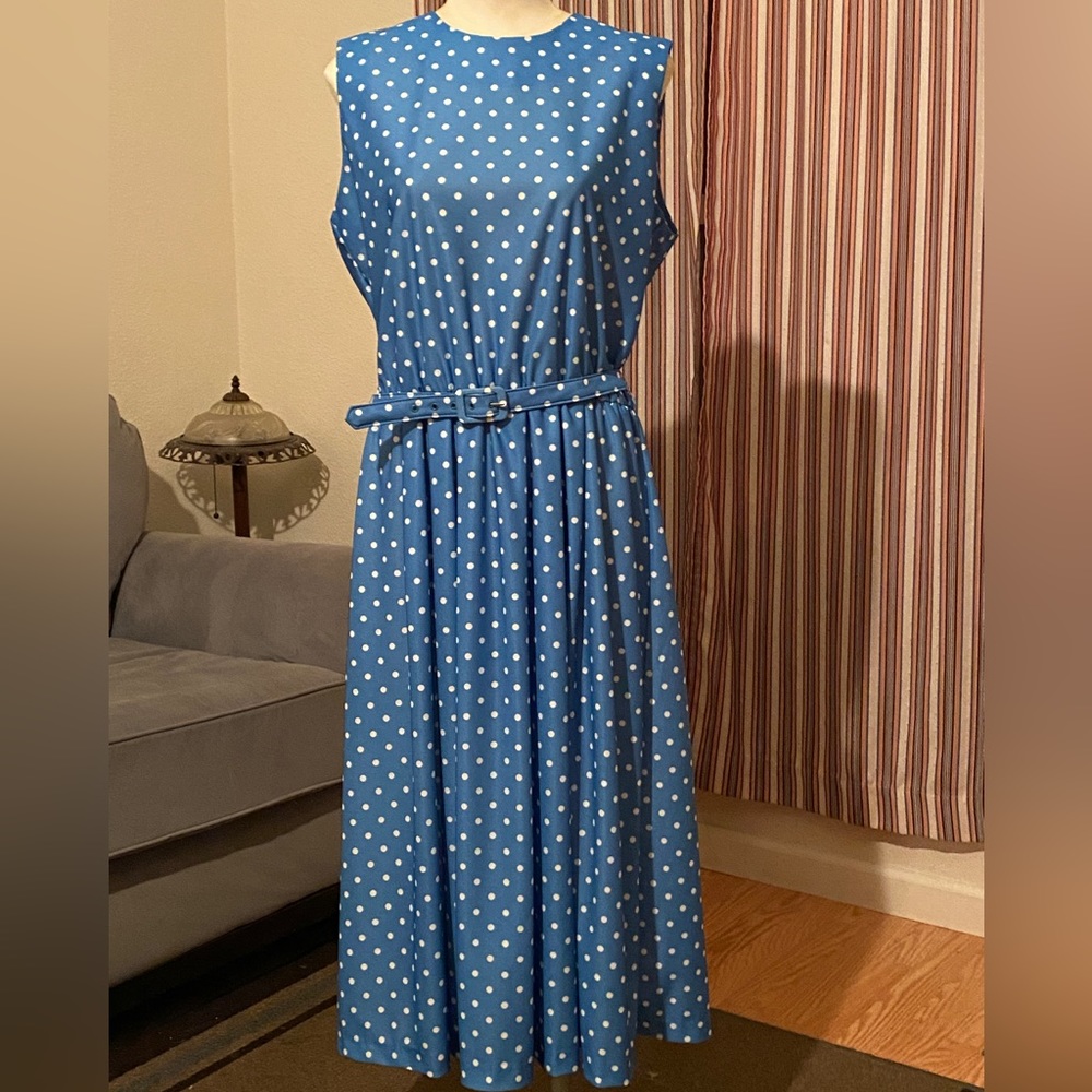 Anthony Richards Blue Polka Dot Dress